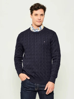 Tommy Hilfiger Sweter CLASSIC CABLE TH x F.C. Liverpool | Regular Fit granatowy