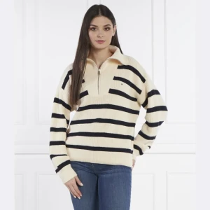 Tommy Hilfiger Sweter CO CARDI STITCH 1/2 ZIP SWT | Loose fit