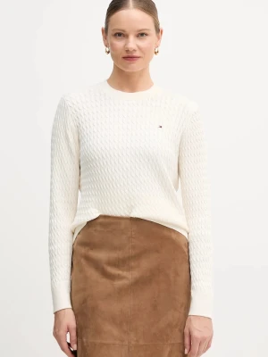 Tommy Hilfiger sweter damski bawełniany beżowy