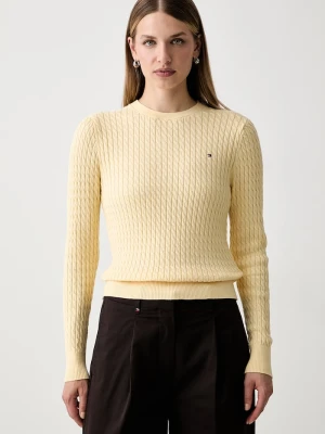 Tommy Hilfiger sweter damski bawełniany żółty