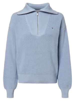 Zdjęcie produktu Tommy Hilfiger Sweter damski Kobiety Bawełna niebieski jednolity,