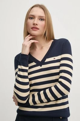 Tommy Hilfiger sweter damski kolor granatowy lekki WW0WW40098