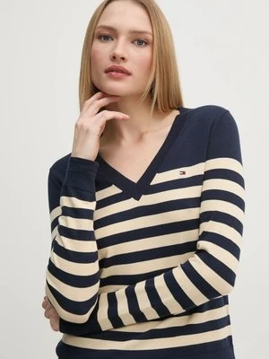 Tommy Hilfiger sweter damski kolor granatowy lekki WW0WW40098