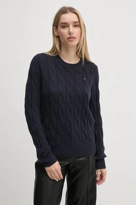 Tommy Hilfiger sweter damski kolor granatowy lekki WW0WW43586