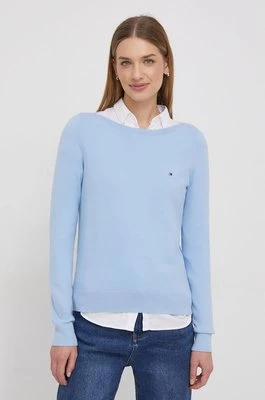 Tommy Hilfiger sweter damski kolor niebieski lekki WW0WW40099