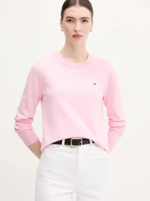 Tommy Hilfiger sweter damski kolor różowy lekki WW0WW44984