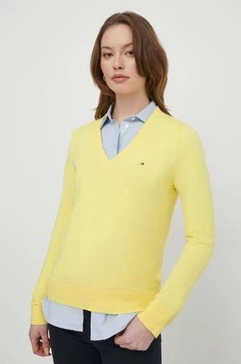 Tommy Hilfiger sweter damski kolor żółty lekki WW0WW40098