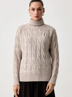Tommy Hilfiger sweter damski wełniany beżowy
