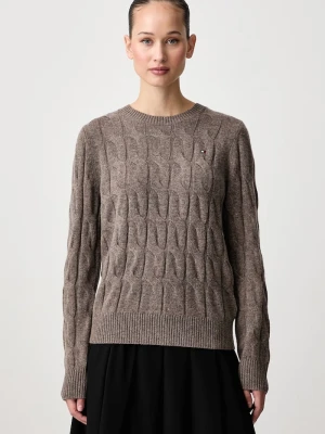 Tommy Hilfiger sweter damski wełniany brązowy