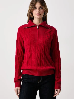 Tommy Hilfiger sweter damski wełniany czerwony