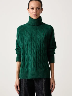 Tommy Hilfiger sweter damski wełniany zielony