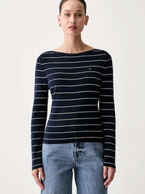 Tommy Hilfiger sweter damski z bawełną granatowy