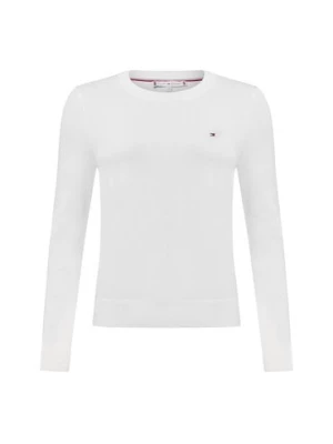 Tommy Hilfiger Sweter damski z cienkiej dzianiny Kobiety biały jednolity,