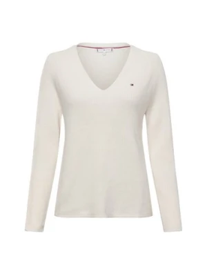 Tommy Hilfiger Sweter damski z dzianiny Kobiety Bawełna beżowy jednolity,