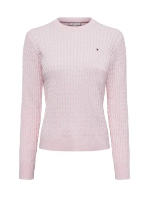 Tommy Hilfiger Sweter damski z dzianiny Kobiety Bawełna różowy jednolity,