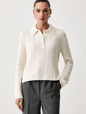 Tommy Hilfiger sweter damski z wełną beżowy