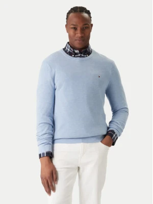 Tommy Hilfiger Sweter Essential MW0MW36347 Błękitny Regular Fit
