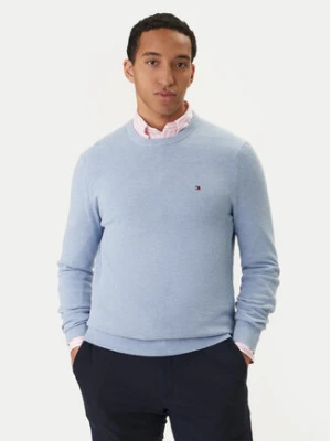 Tommy Hilfiger Sweter Essential MW0MW36347 Błękitny Regular Fit