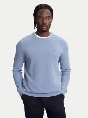 Tommy Hilfiger Sweter Essential MW0MW36347 Błękitny Regular Fit Niebieski jasny