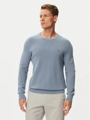 Tommy Hilfiger Sweter Essential MW0MW36347 Błękitny Regular Fit Niebieski jasny