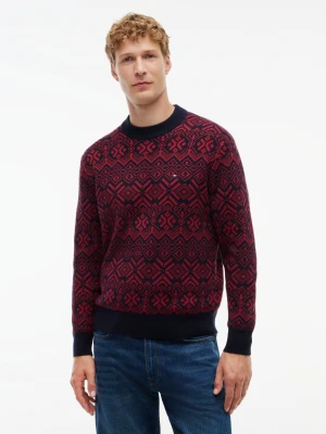 Tommy Hilfiger Sweter Fairisle | Regular Fit czerwony