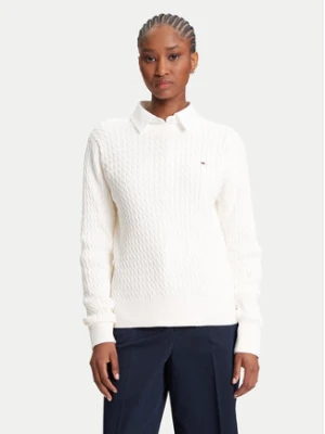 Tommy Hilfiger Sweter Fine WW0WW44993 Écru Regular Fit