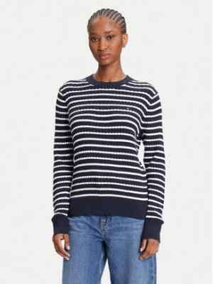 Tommy Hilfiger Sweter Fine WW0WW44993 Granatowy Regular Fit