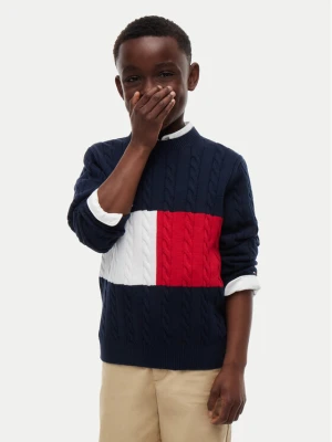 Tommy Hilfiger Sweter KB0KB09753 Granatowy Regular Fit