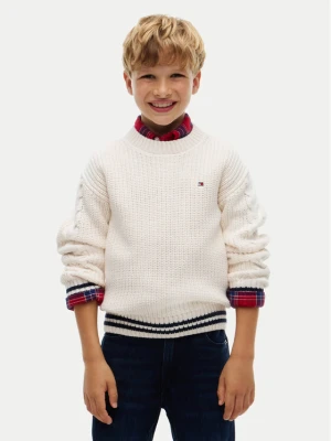 Tommy Hilfiger Sweter KB0KB10629 Kremowy Regular Fit