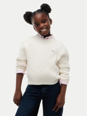 Tommy Hilfiger Sweter KG0KG08848 Kremowy Regular Fit