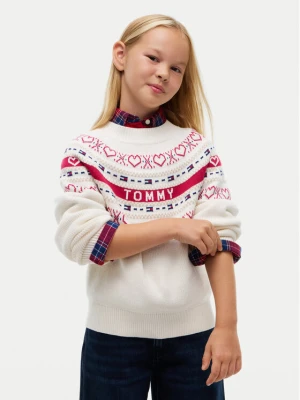 Tommy Hilfiger Sweter KG0KG09712 Kremowy Regular Fit