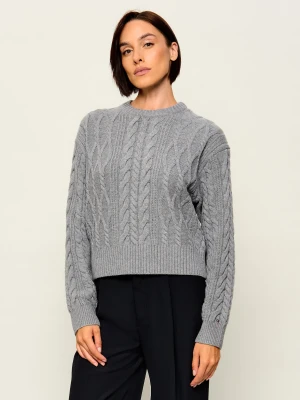 Tommy Hilfiger Sweter | Loose fit | z dodatkiem jedwabiu i wełny szary