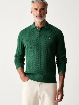Tommy Hilfiger sweter męski bawełniany zielony
