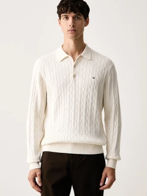 Tommy Hilfiger sweter męski bawełniany beżowy