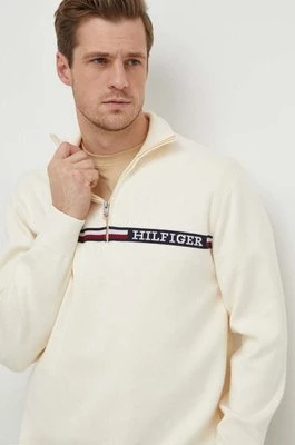 Tommy Hilfiger sweter męski kolor beżowy z półgolfem MW0MW33508
