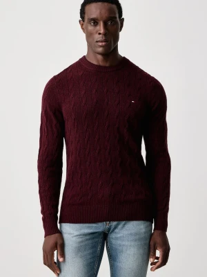 Tommy Hilfiger sweter męski wełniany bordowy