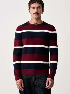Tommy Hilfiger sweter męski z dodatkiem kaszmiru bordowy