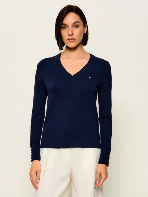 Tommy Hilfiger Sweter | Regular Fit granatowy