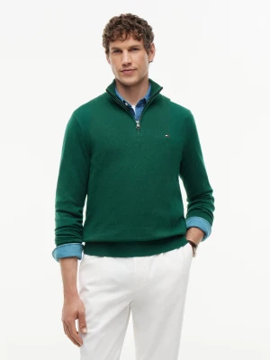 Tommy Hilfiger Sweter | Regular Fit | z dodatkiem kaszmiru butelkowa zieleń