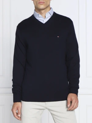 Tommy Hilfiger Sweter | Regular Fit | z dodatkiem kaszmiru granatowy