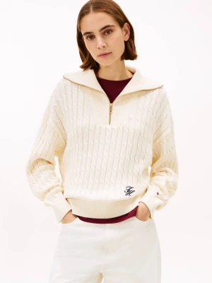 Tommy Hilfiger Sweter | Relaxed fit beżowy