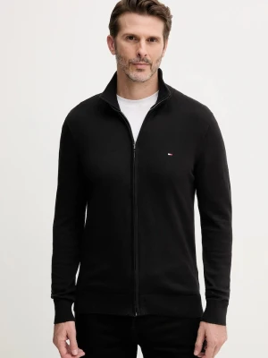 Tommy Hilfiger sweter rozpinany męski bawełniany czarny