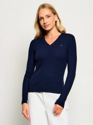 Tommy Hilfiger Sweter | Slim Fit granatowy