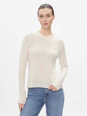 Tommy Hilfiger Sweter Soft Wool C-Nk Sweater WW0WW40264 Żółty Regular Fit