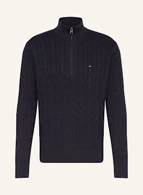 Tommy Hilfiger Sweter Typu Troyer blau