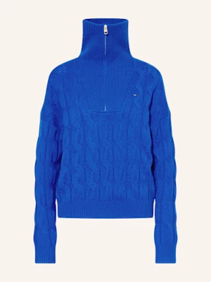 Tommy Hilfiger Sweter Typu Troyer blau