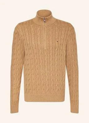 Tommy Hilfiger Sweter Typu Troyer braun