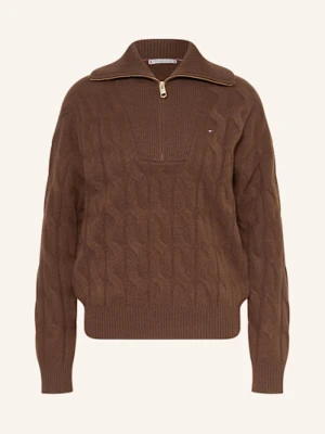 Tommy Hilfiger Sweter Typu Troyer braun