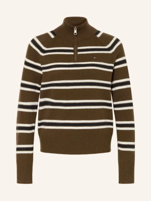 Tommy Hilfiger Sweter Typu Troyer braun
