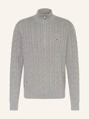 Tommy Hilfiger Sweter Typu Troyer grau SZARY